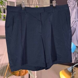 Lady Hagen Women's Navy Blue Golf Shorts Size 14 Polyester Spandex Flat Front